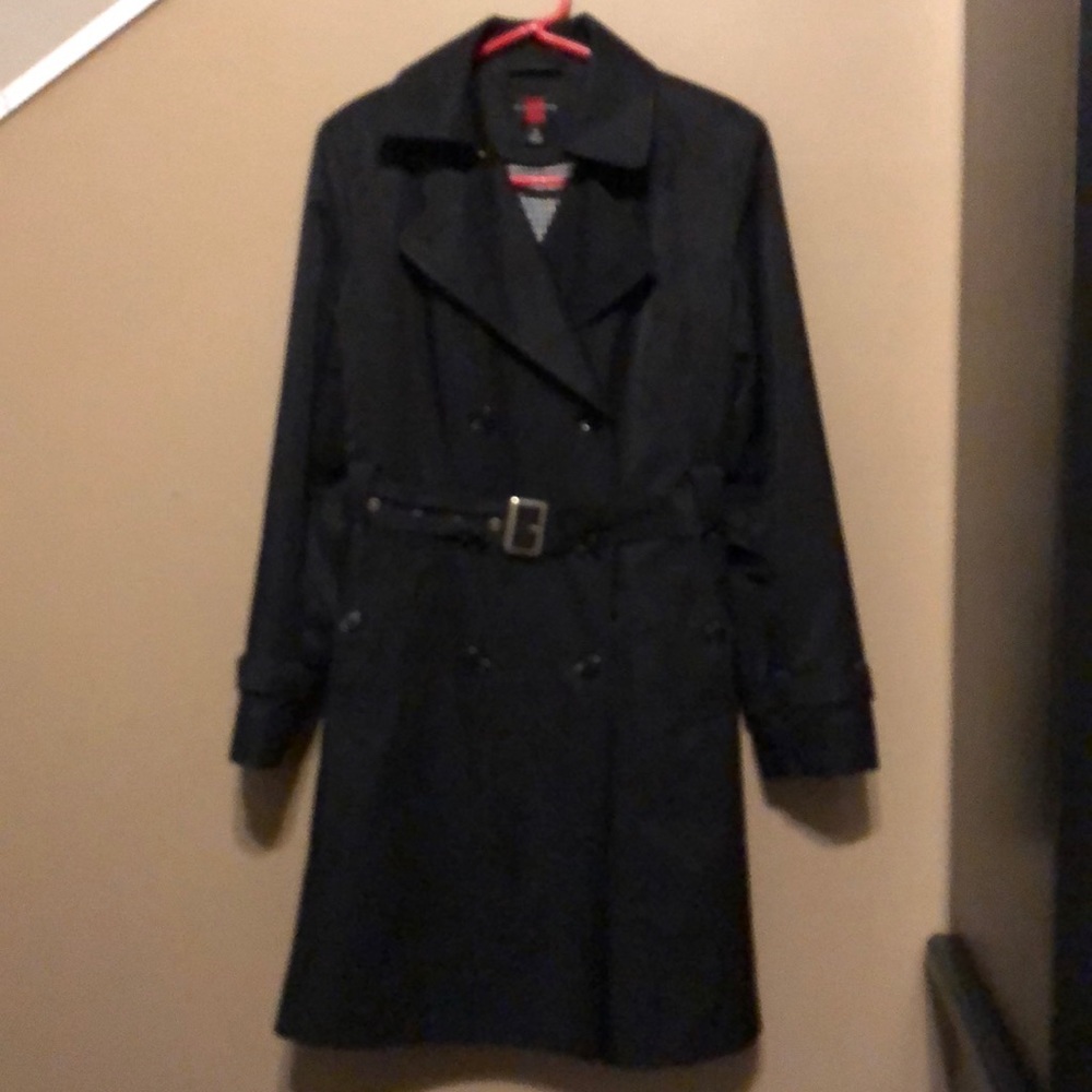 Gallery black French coat with detachable liner